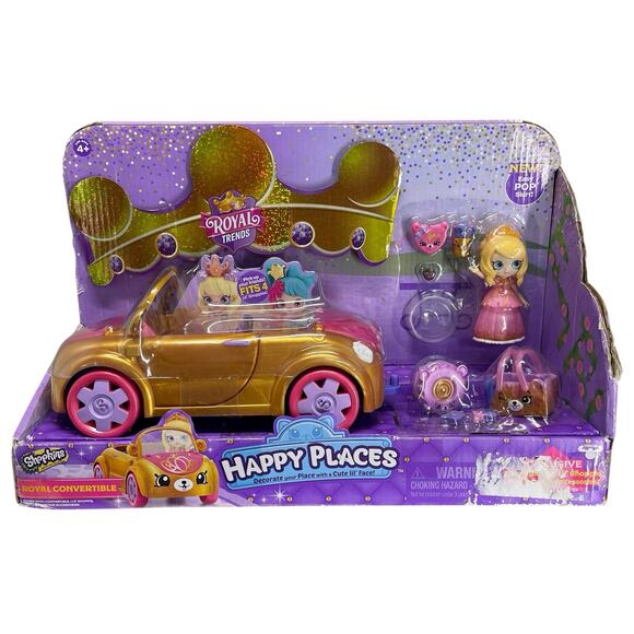Shopkins Happy Places Royal Trends Convertible w/Tiara Sparkles Picnic Petkin - Picture 10 of 10